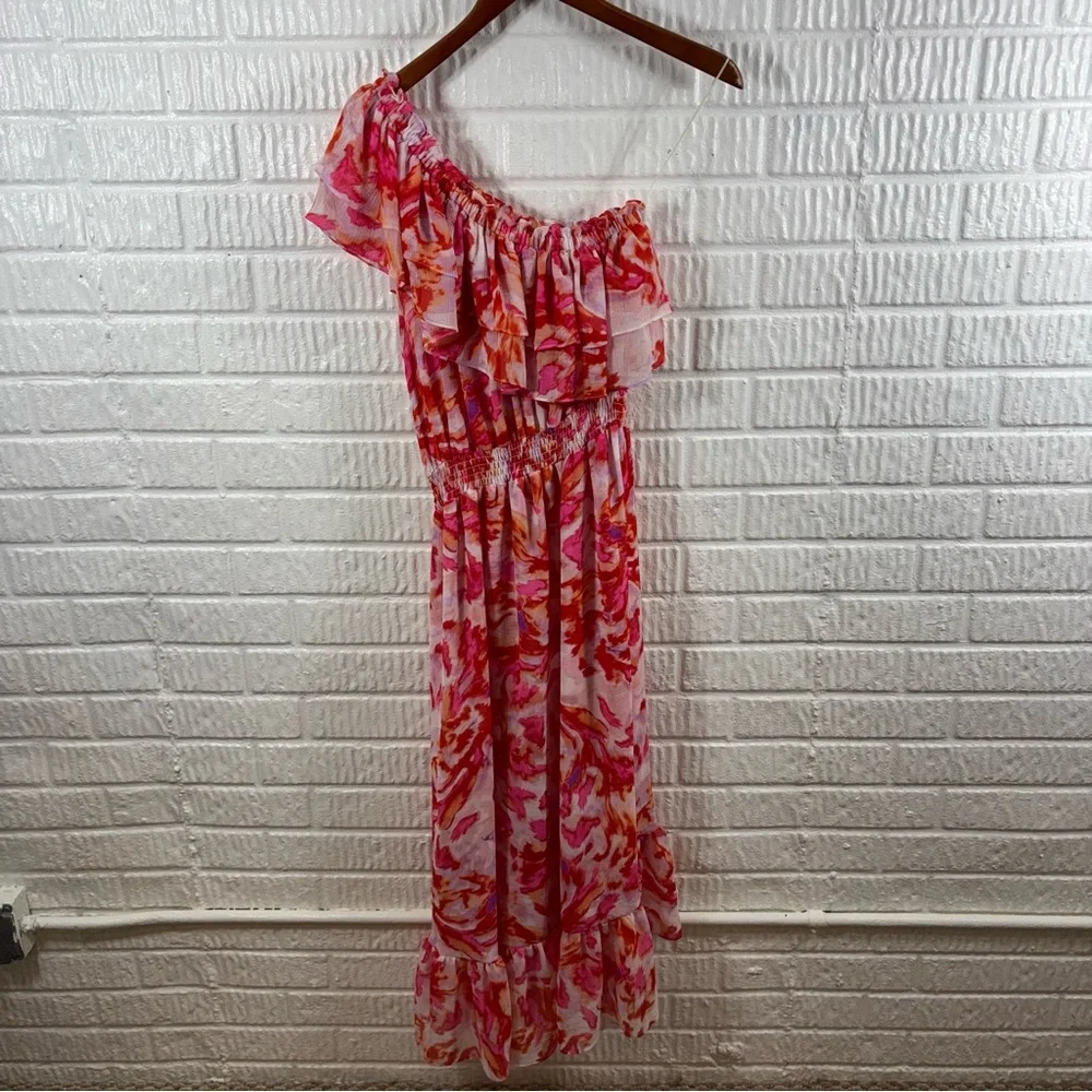 Misa Los Angeles Rumi Dress Floral One Shoulder Medium Maldive Marble - Picture 4 of 7